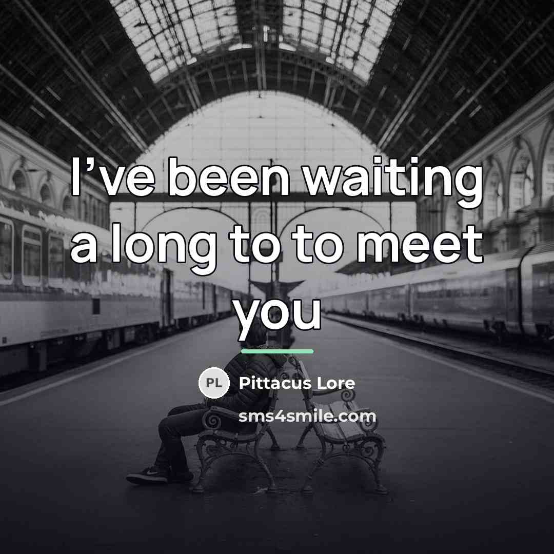 “I've been waiting a long to to meet you…” quote by Pittacus Lore