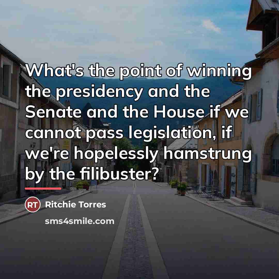 “What's the point of winning the presidency and the Senate…” quote by Ritchie Torres