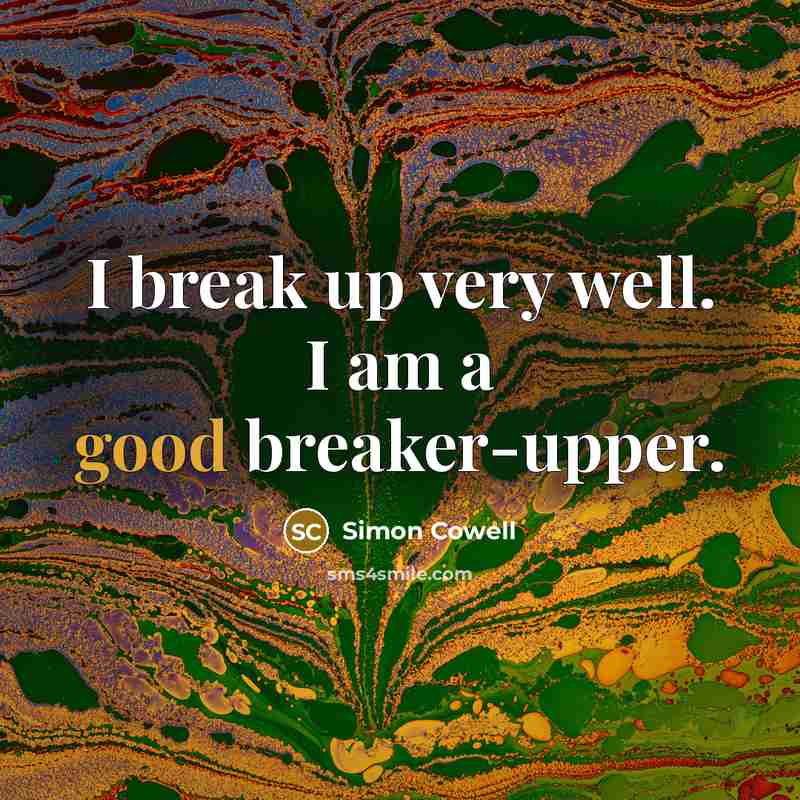 “I break up very well. I am a good breaker-upper.…” quote by Simon Cowell