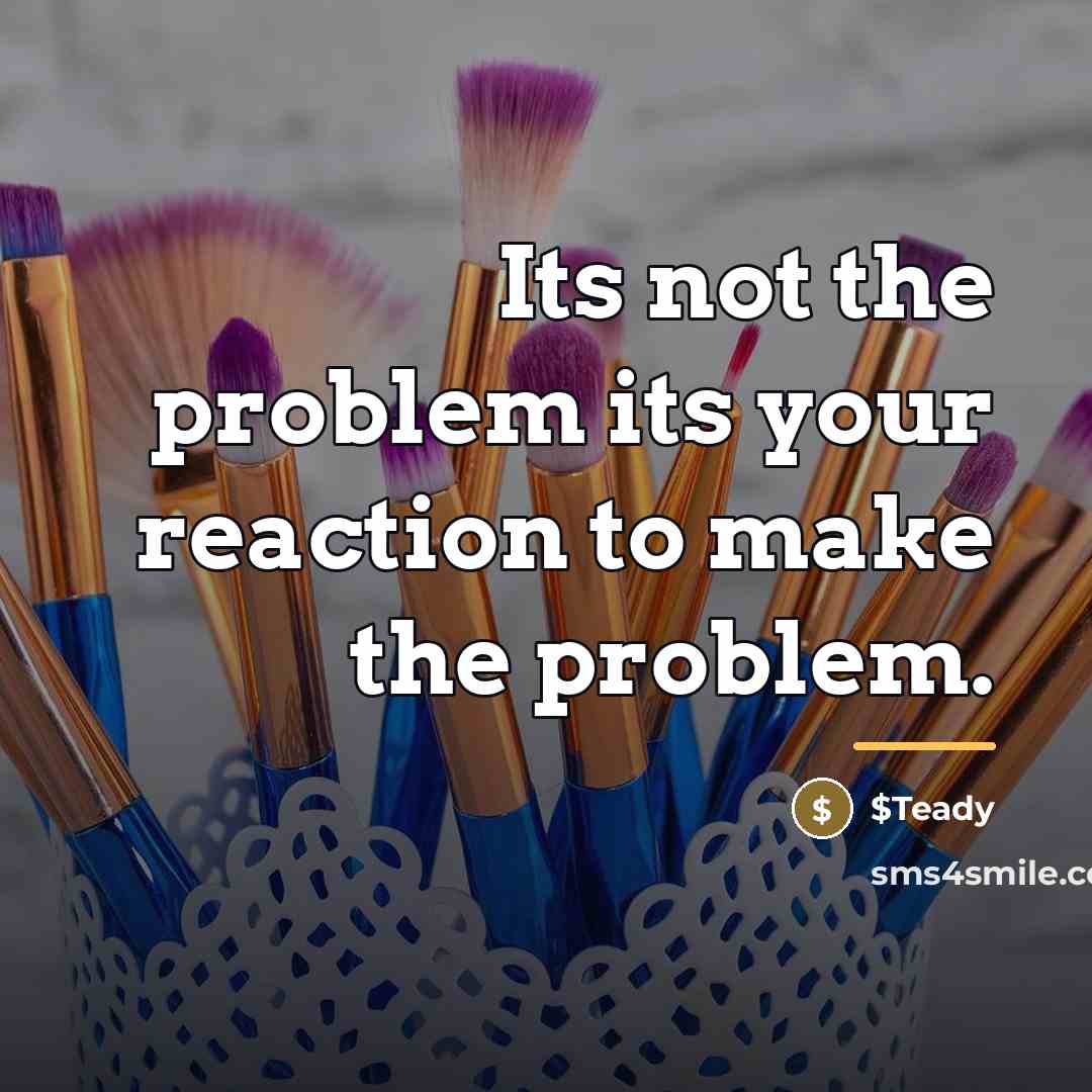 “Its not the problem its your reaction to make the…” quote by $Teady