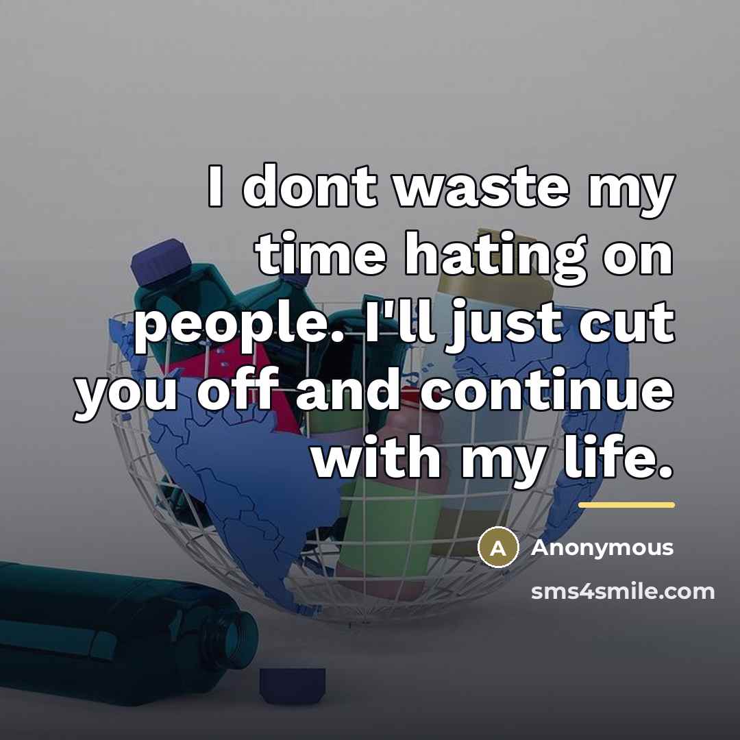 “I dont waste my time hating on people. I'll just…” quote by Anonymous