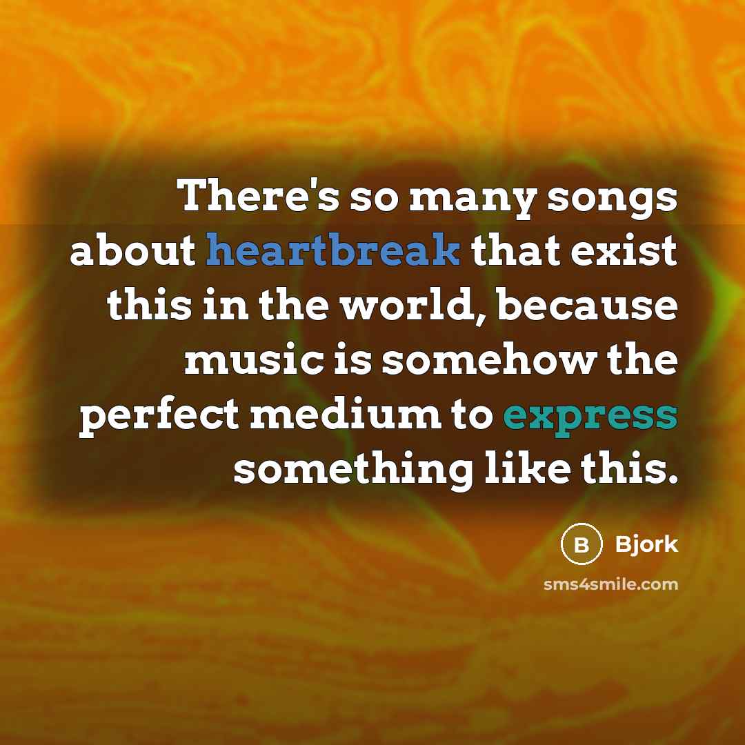 “There's so many songs about heartbreak that exist this in…” quote by Bjork