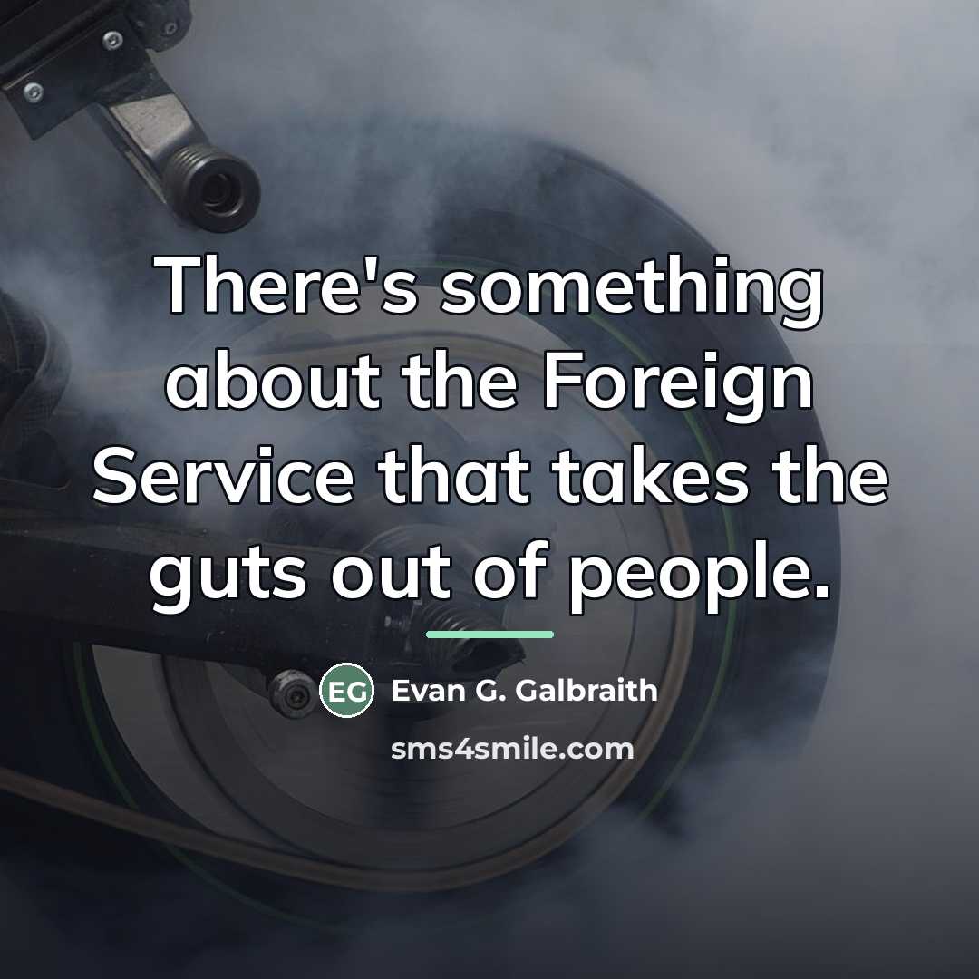 “There's something about the Foreign Service that takes the guts…” quote by Evan G. Galbraith