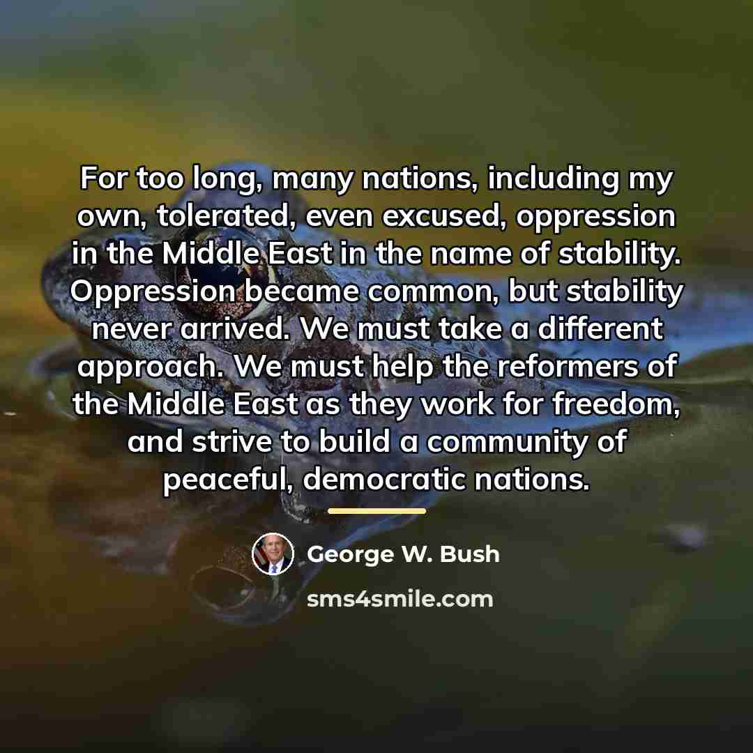 “For too long, many nations, including my own, tolerated, even…” quote by George W. Bush