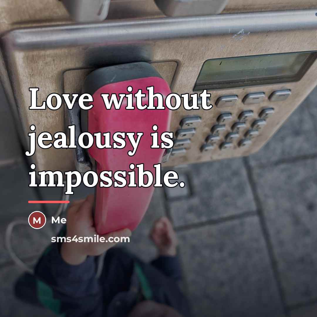 “Love without jealousy is impossible.…” quote by Me