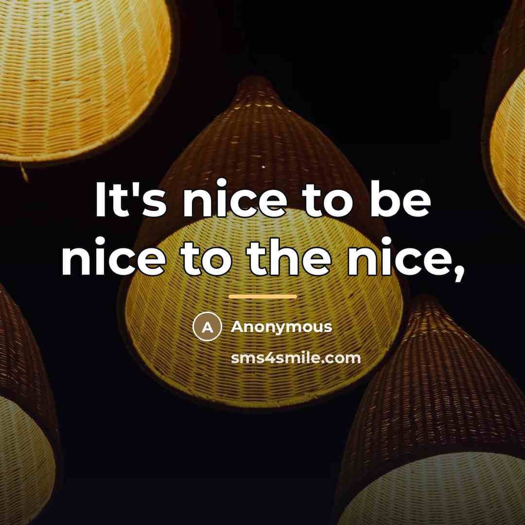 “It's nice to be nice to the nice,…” quote by Anonymous