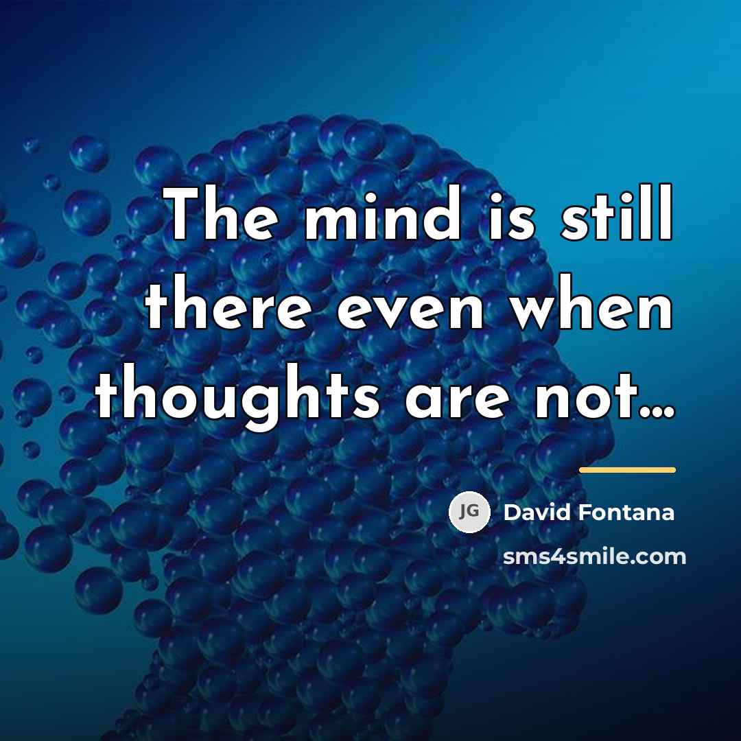 “The mind is still there even when thoughts are not...…” quote by David Fontana