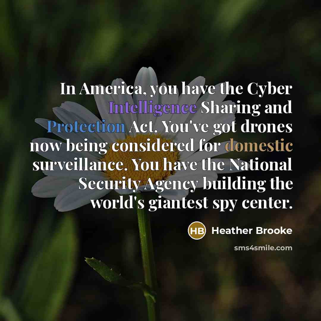 “In America, you have the Cyber Intelligence Sharing and Protection…” quote by Heather Brooke