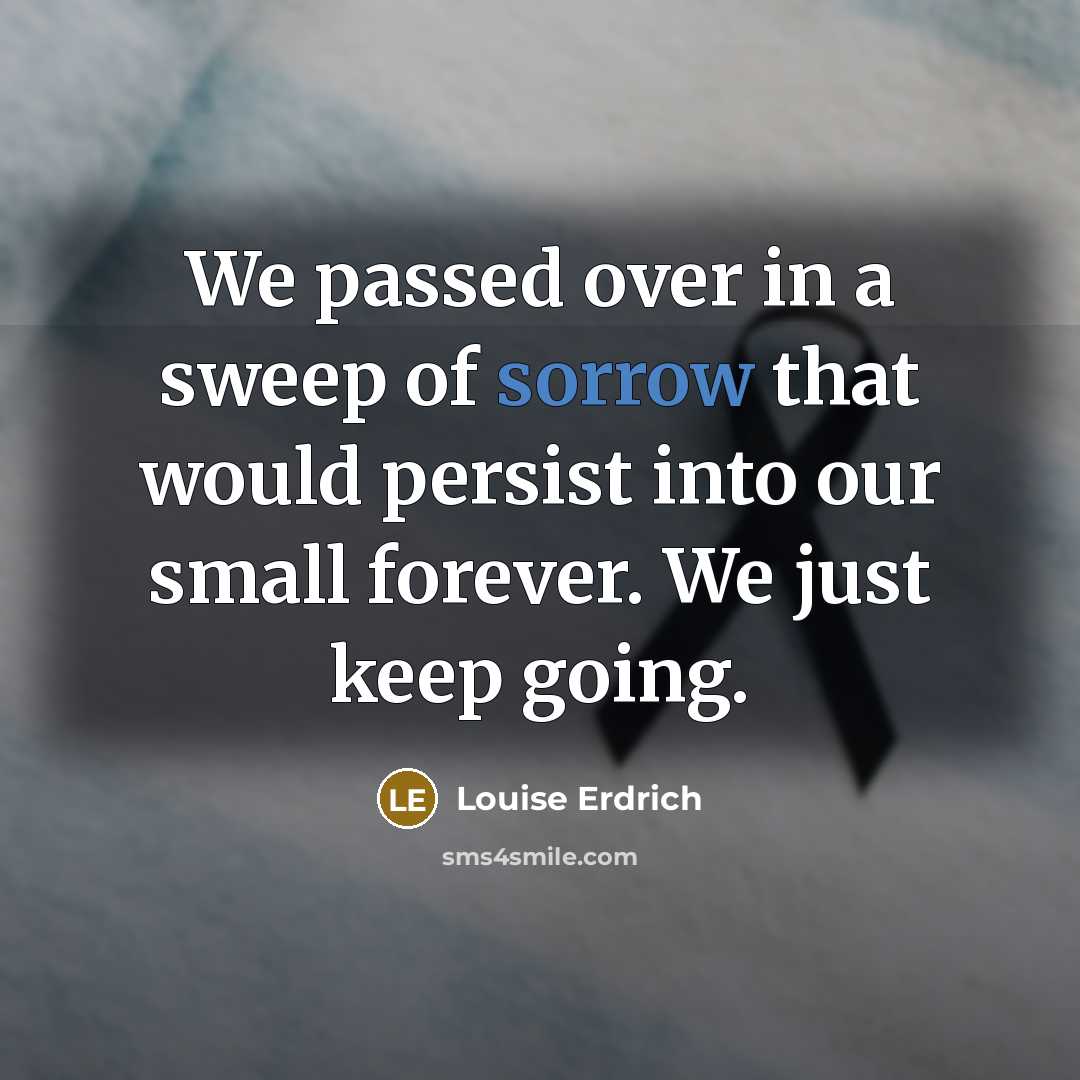 “We passed over in a sweep of sorrow that would…” quote by Louise Erdrich