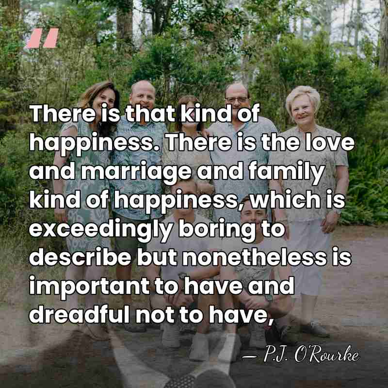 There is that kind of happiness. There is the love and marriage&hellip; - P.J. O'Rourke
