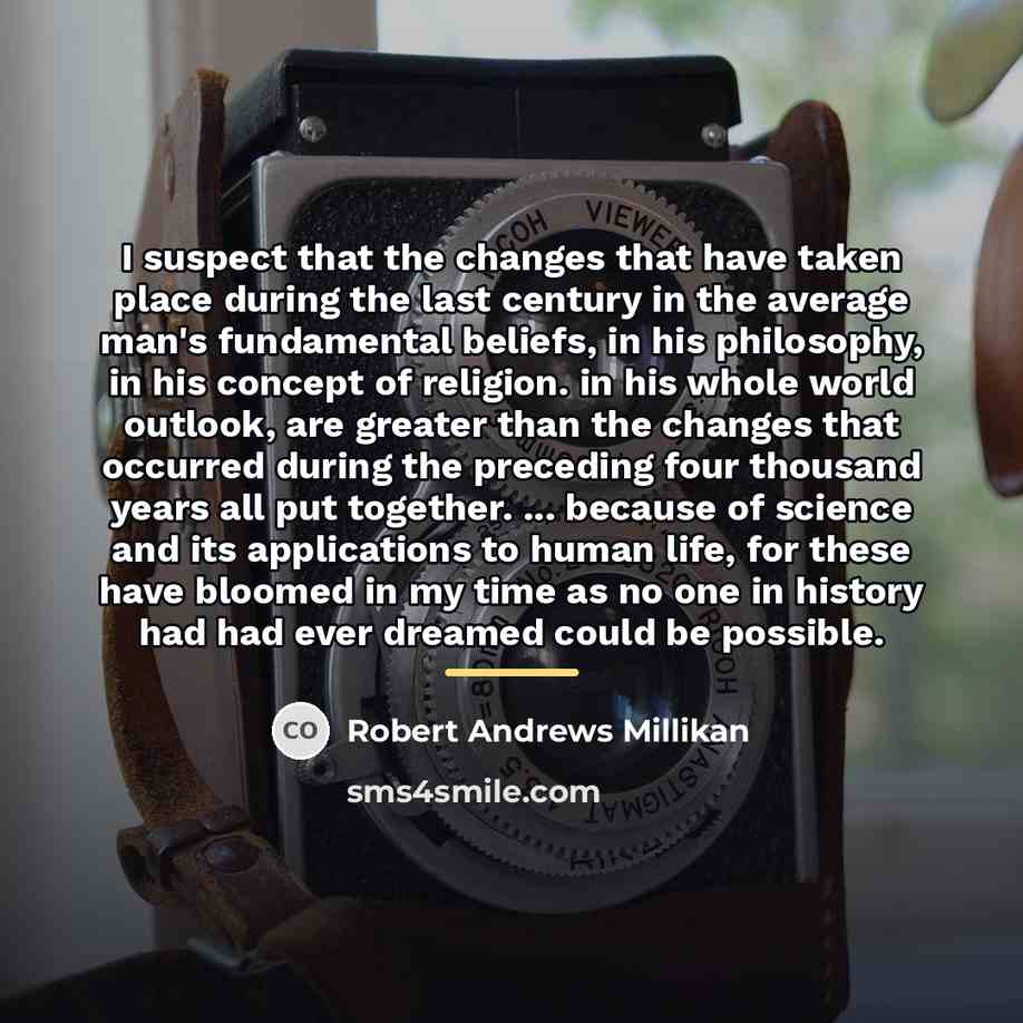 “I suspect that the changes that have taken place during…” quote by Robert Andrews Millikan