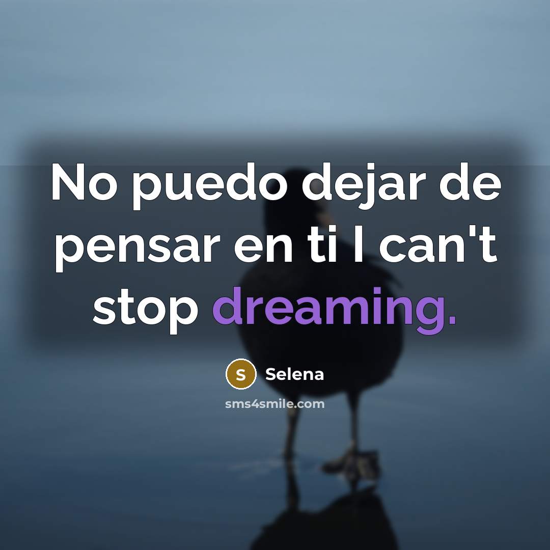 “No puedo dejar de pensar en ti I can't stop…” quote by Selena