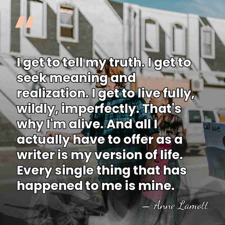 I get to tell my truth. I get to seek meaning and&hellip; - Anne Lamott