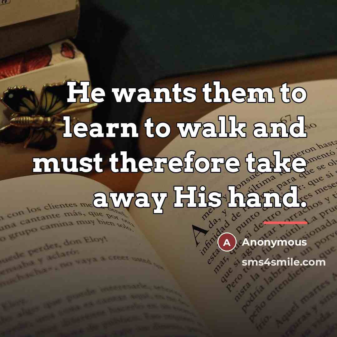 “He wants them to learn to walk and must therefore…” quote by Anonymous