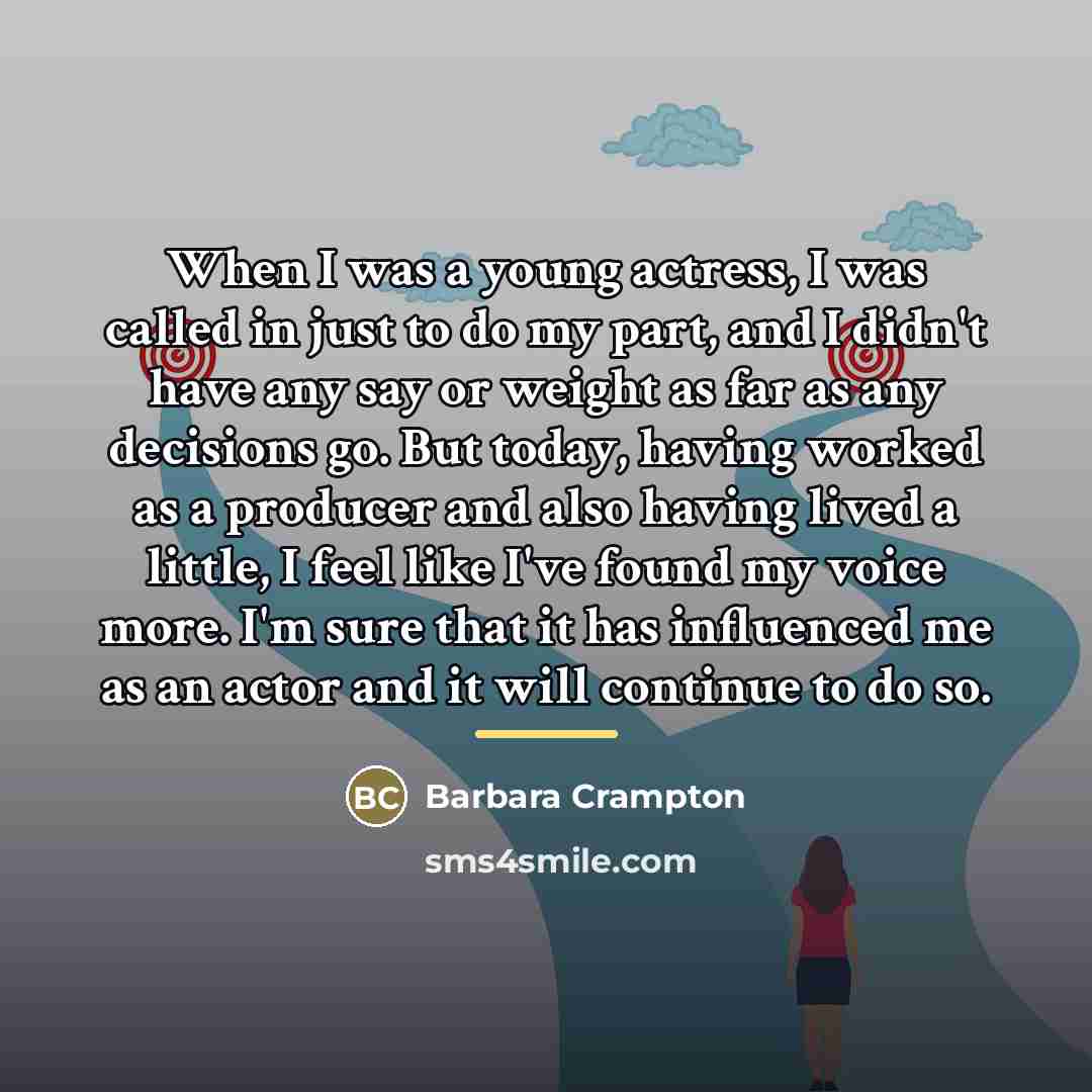 “When I was a young actress, I was called in…” quote by Barbara Crampton