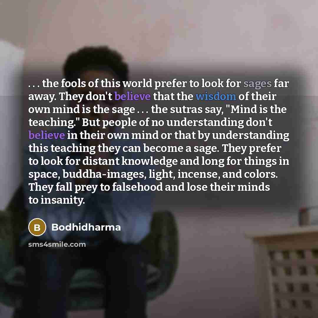“. . . the fools of this world prefer to…” quote by Bodhidharma