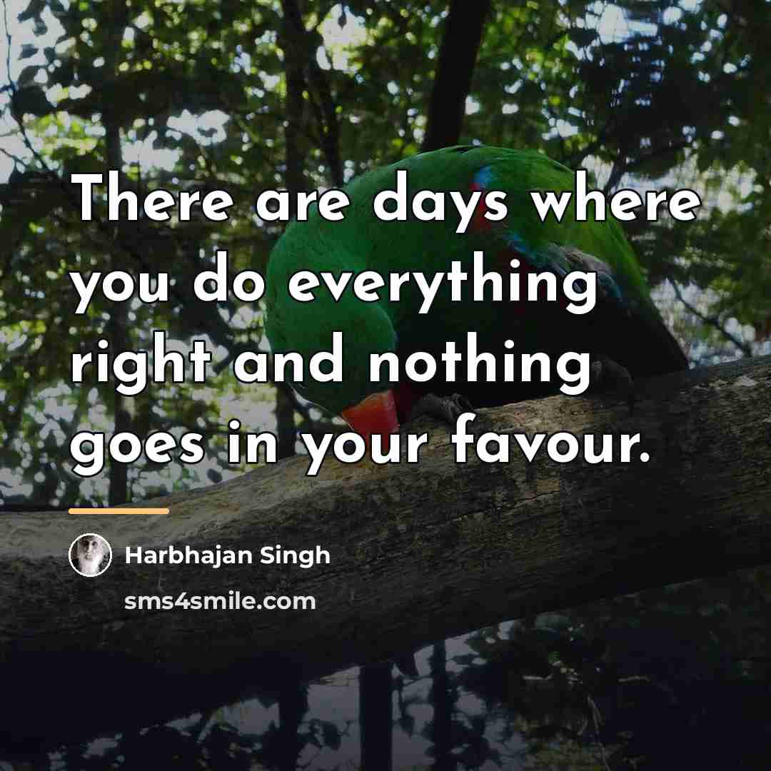 “There are days where you do everything right and nothing…” quote by Harbhajan Singh