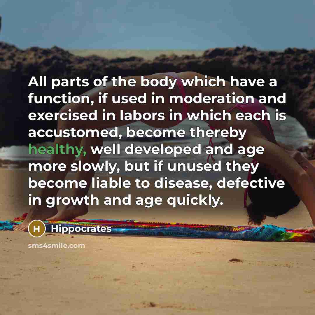 “All parts of the body which have a function, if…” quote by Hippocrates