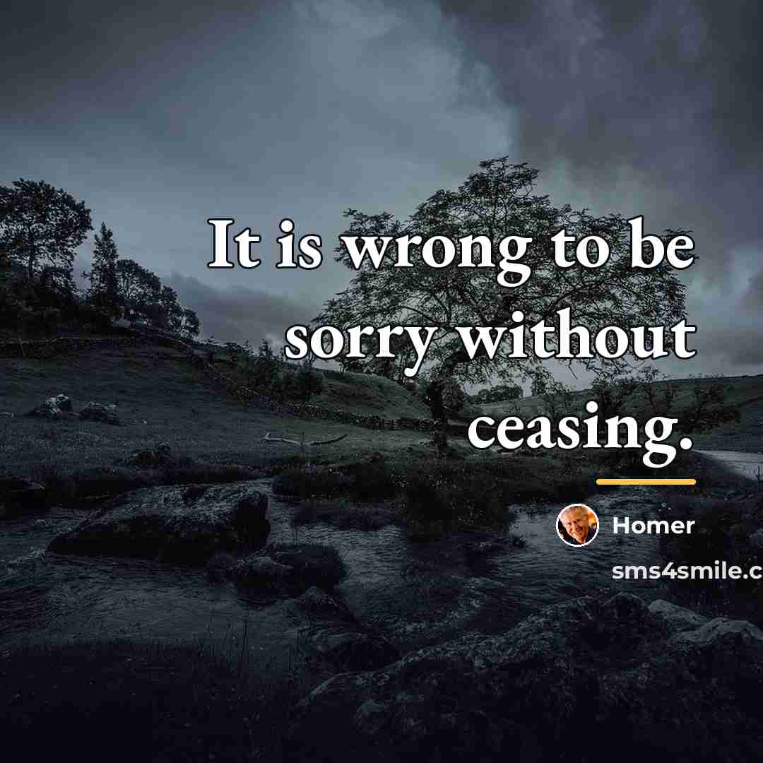 “It is wrong to be sorry without ceasing.…” quote by Homer