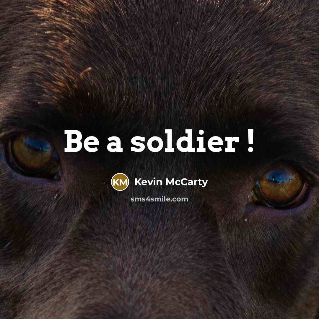 “Be a soldier !…” quote by Kevin McCarty
