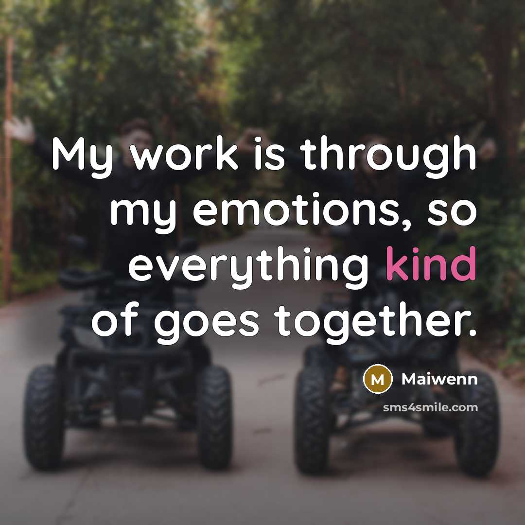 “My work is through my emotions, so everything kind of…” quote by Maiwenn