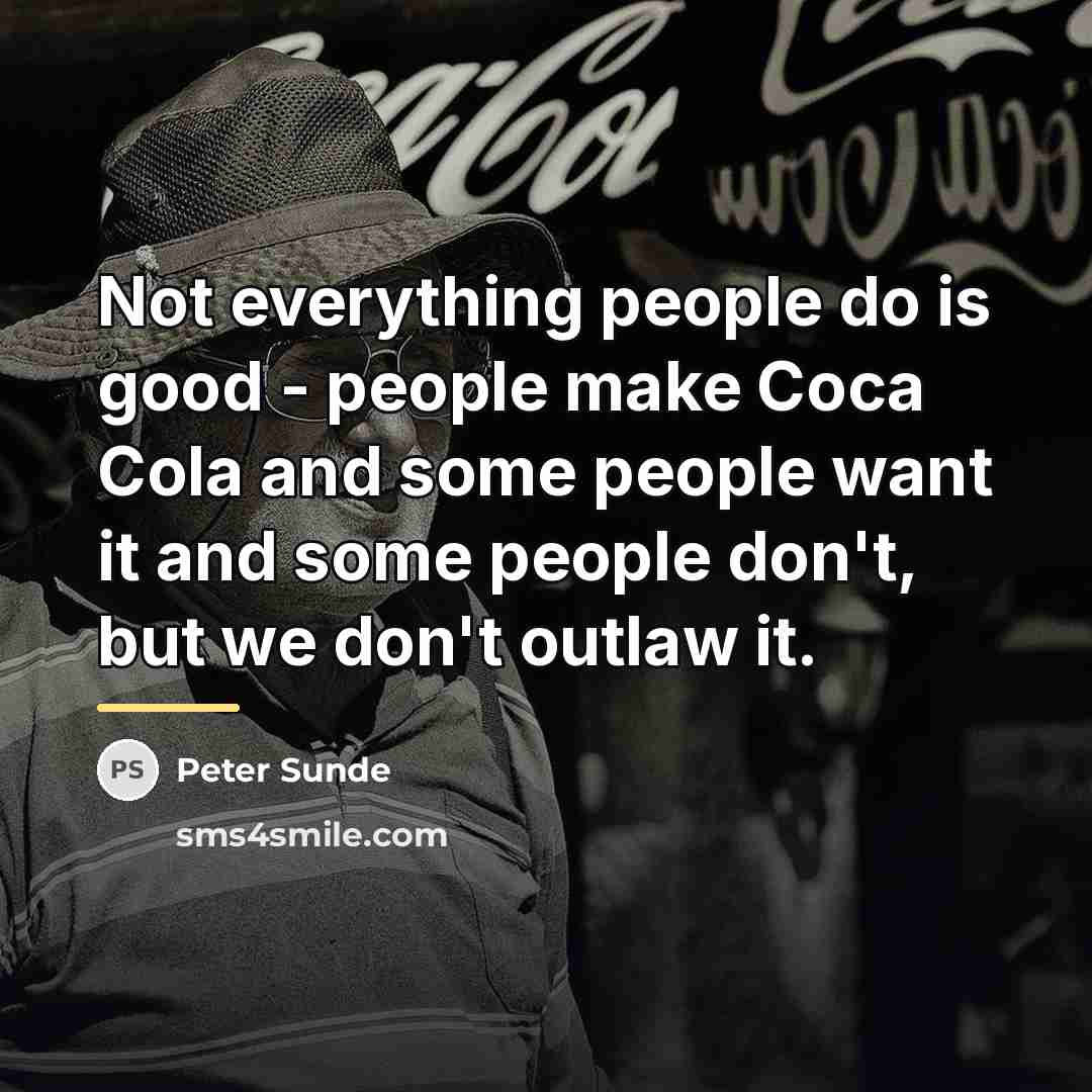 “Not everything people do is good - people make Coca…” quote by Peter Sunde