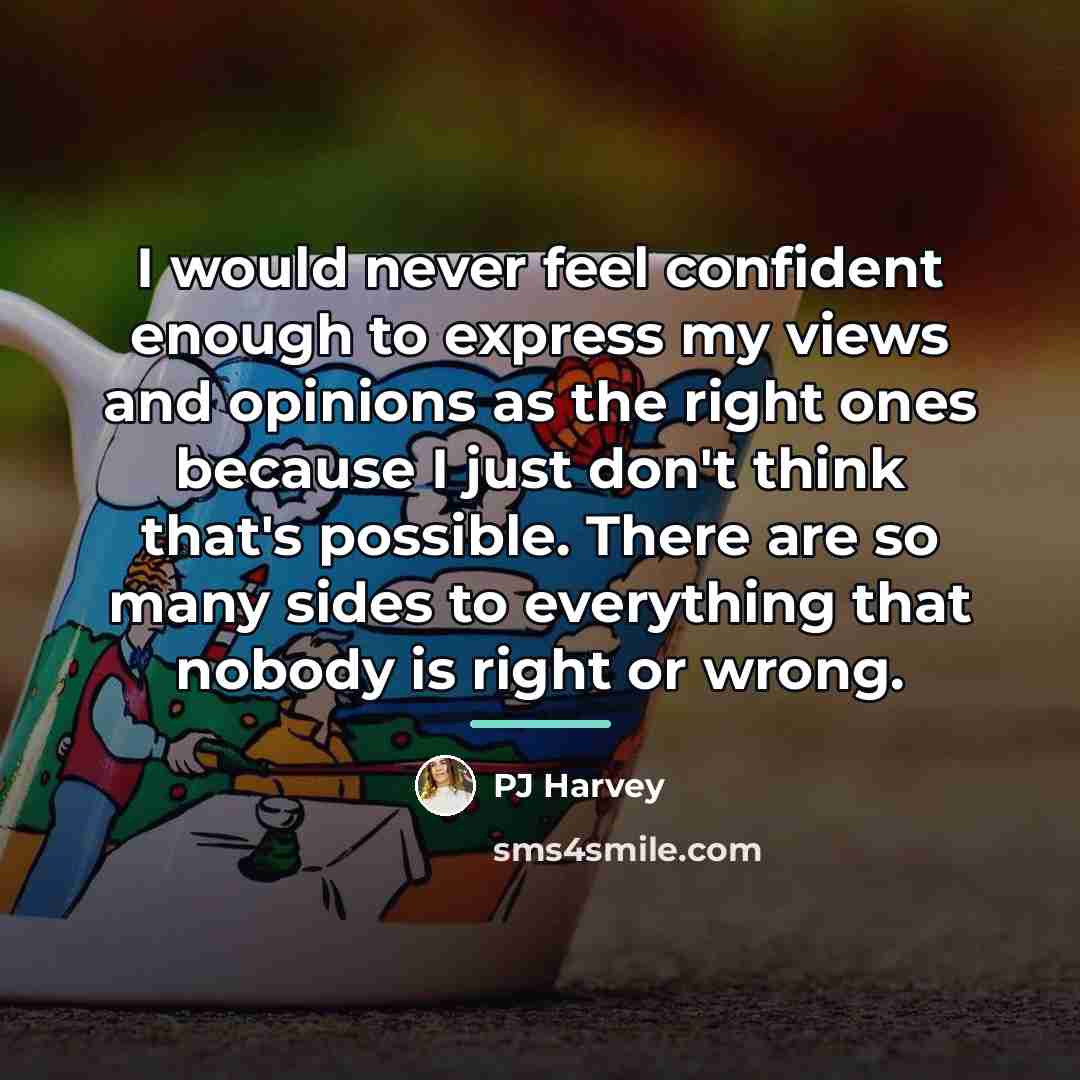 “I would never feel confident enough to express my views…” quote by PJ Harvey