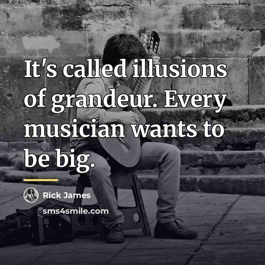 “It's called illusions of grandeur. Every musician wants to be…” quote by Rick James