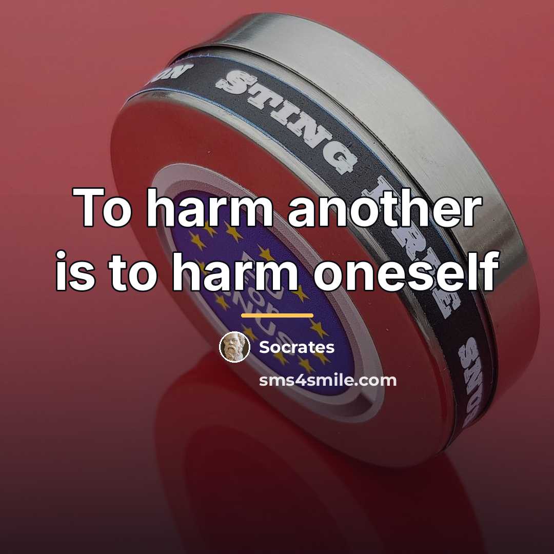 “To harm another is to harm oneself…” quote by Socrates