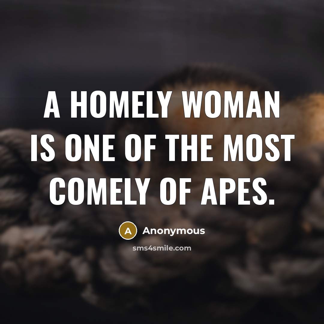 “A homely woman is one of the most comely of…” quote by Anonymous