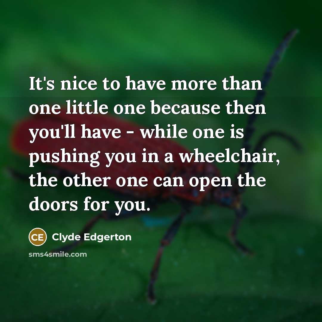 “It's nice to have more than one little one because…” quote by Clyde Edgerton