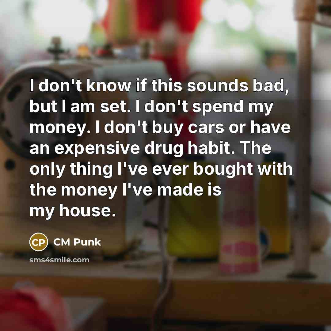 “I don't know if this sounds bad, but I am…” quote by CM Punk