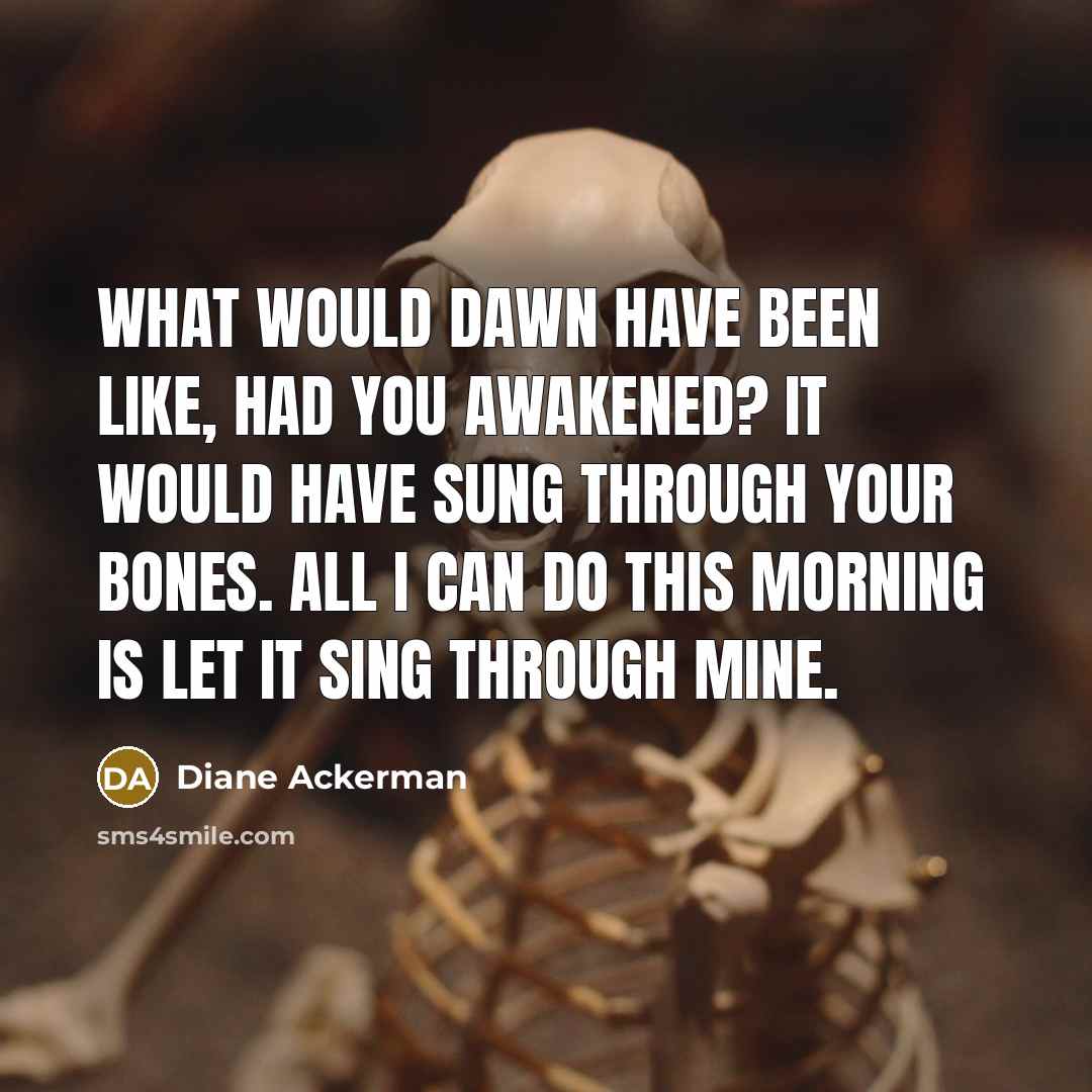 “What would dawn have been like, had you awakened? It…” quote by Diane Ackerman