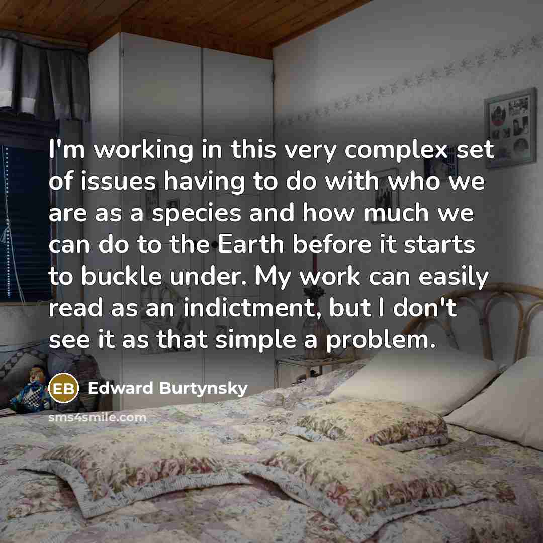 “I'm working in this very complex set of issues having…” quote by Edward Burtynsky