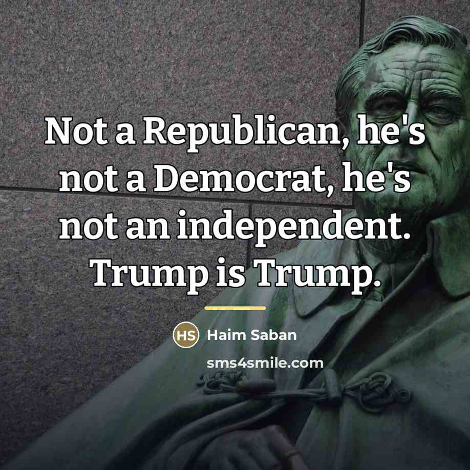 “Not a Republican, he's not a Democrat, he's not an…” quote by Haim Saban