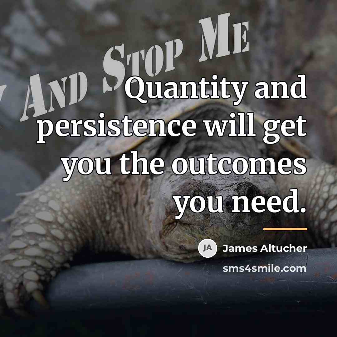 “Quantity and persistence will get you the outcomes you need.…” quote by James Altucher