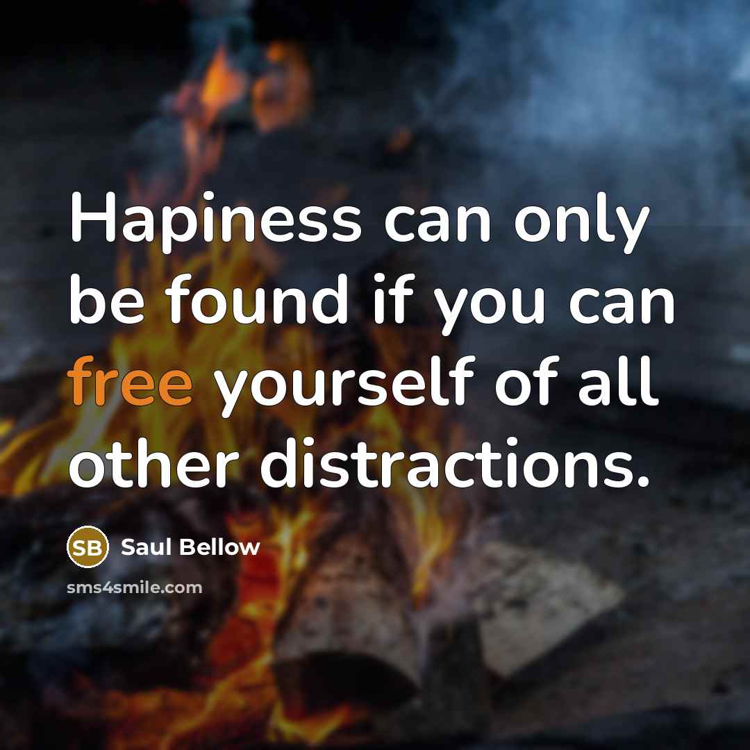 “Hapiness can only be found if you can free yourself…” quote by Saul Bellow