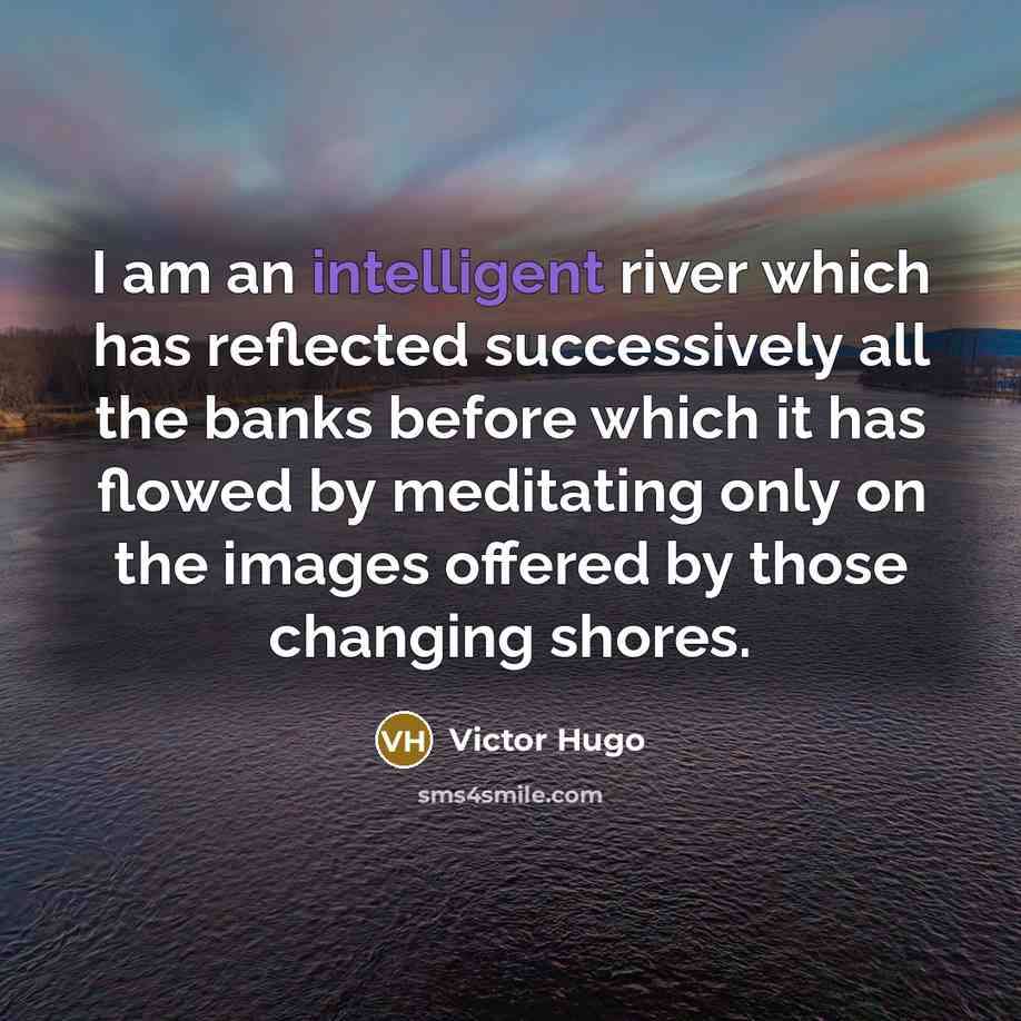 “I am an intelligent river which has reflected successively all…” quote by Victor Hugo
