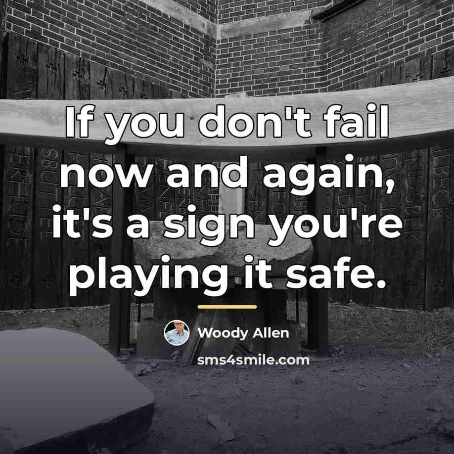 “If you don't fail now and again, it's a sign…” quote by Woody Allen