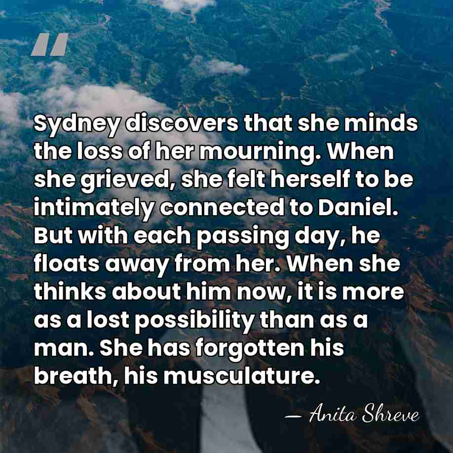 Sydney discovers that she minds the loss of her mourning. When she&hellip; - Anita Shreve