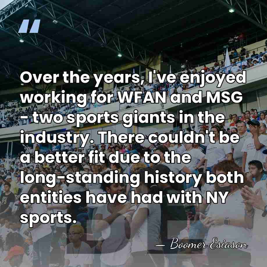 Over the years, I've enjoyed working for WFAN and MSG - two&hellip; - Boomer Esiason