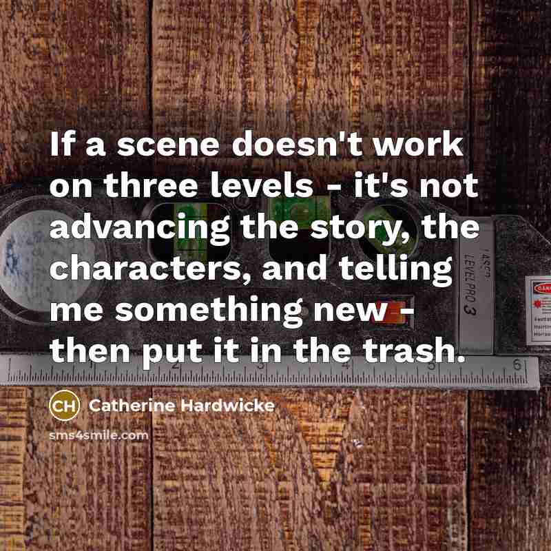 “If a scene doesn't work on three levels - it's…” quote by Catherine Hardwicke