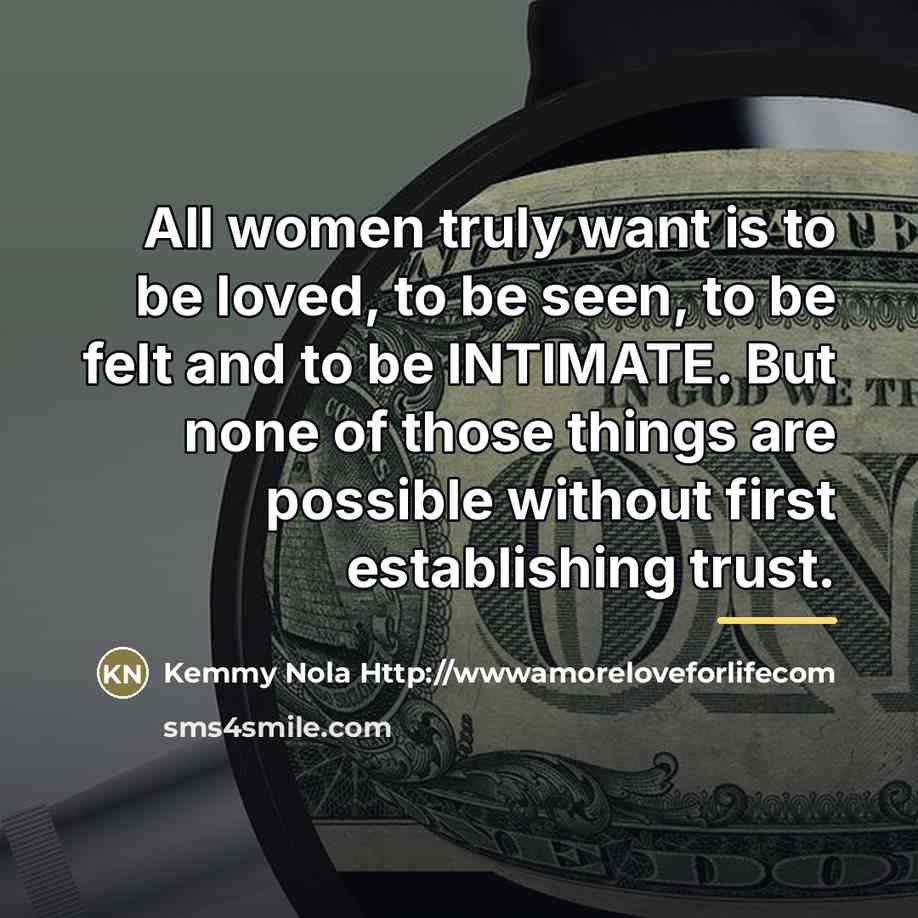 “All women truly want is to be loved, to be…” quote by Kemmy Nola Http://wwwamoreloveforlifecom
