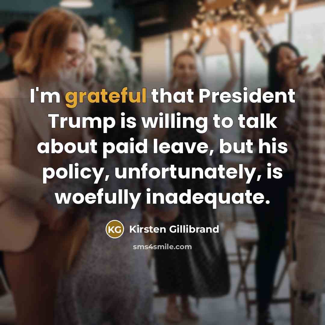 “I'm grateful that President Trump is willing to talk about…” quote by Kirsten Gillibrand