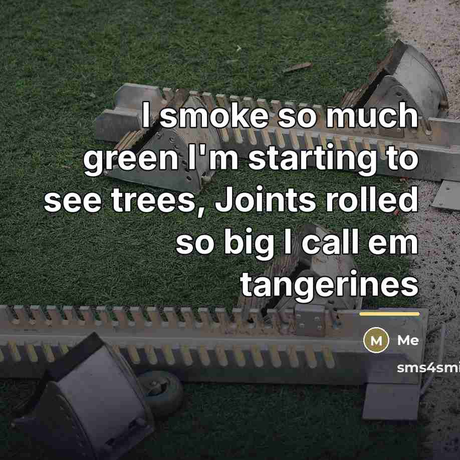 “I smoke so much green I'm starting to see trees,…” quote by Me