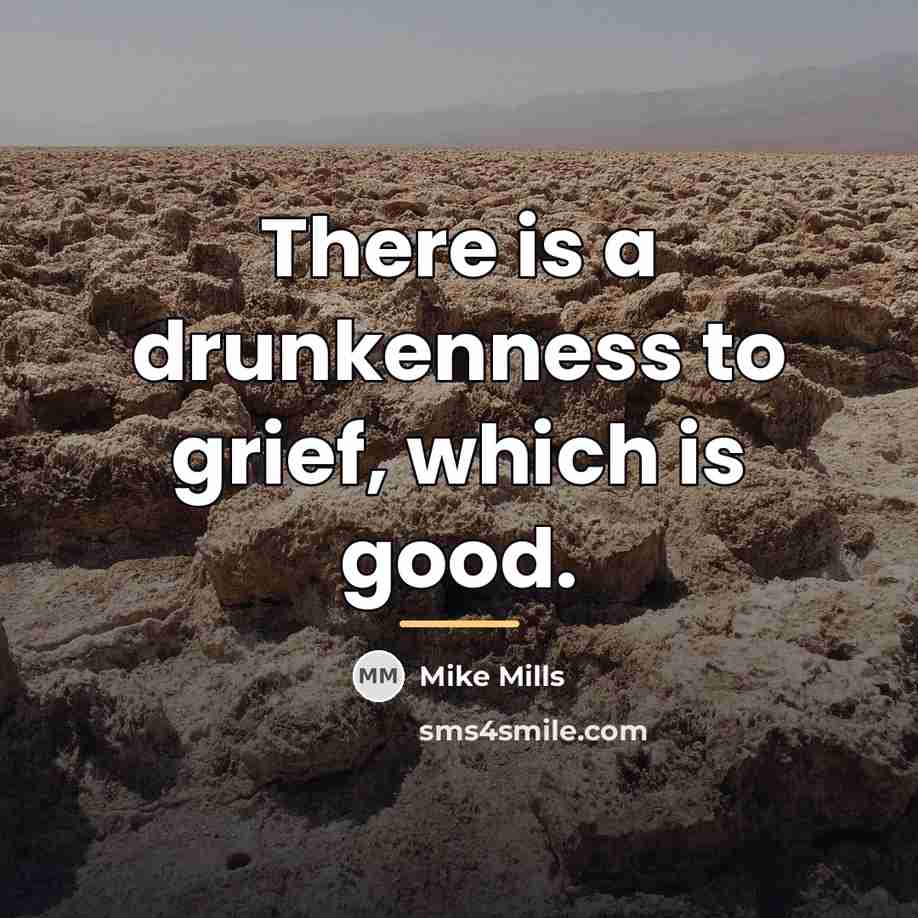 “There is a drunkenness to grief, which is good.…” quote by Mike Mills