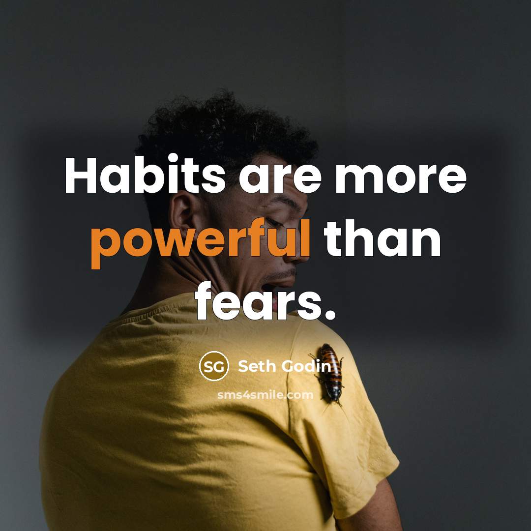 “Habits are more powerful than fears.…” quote by Seth Godin