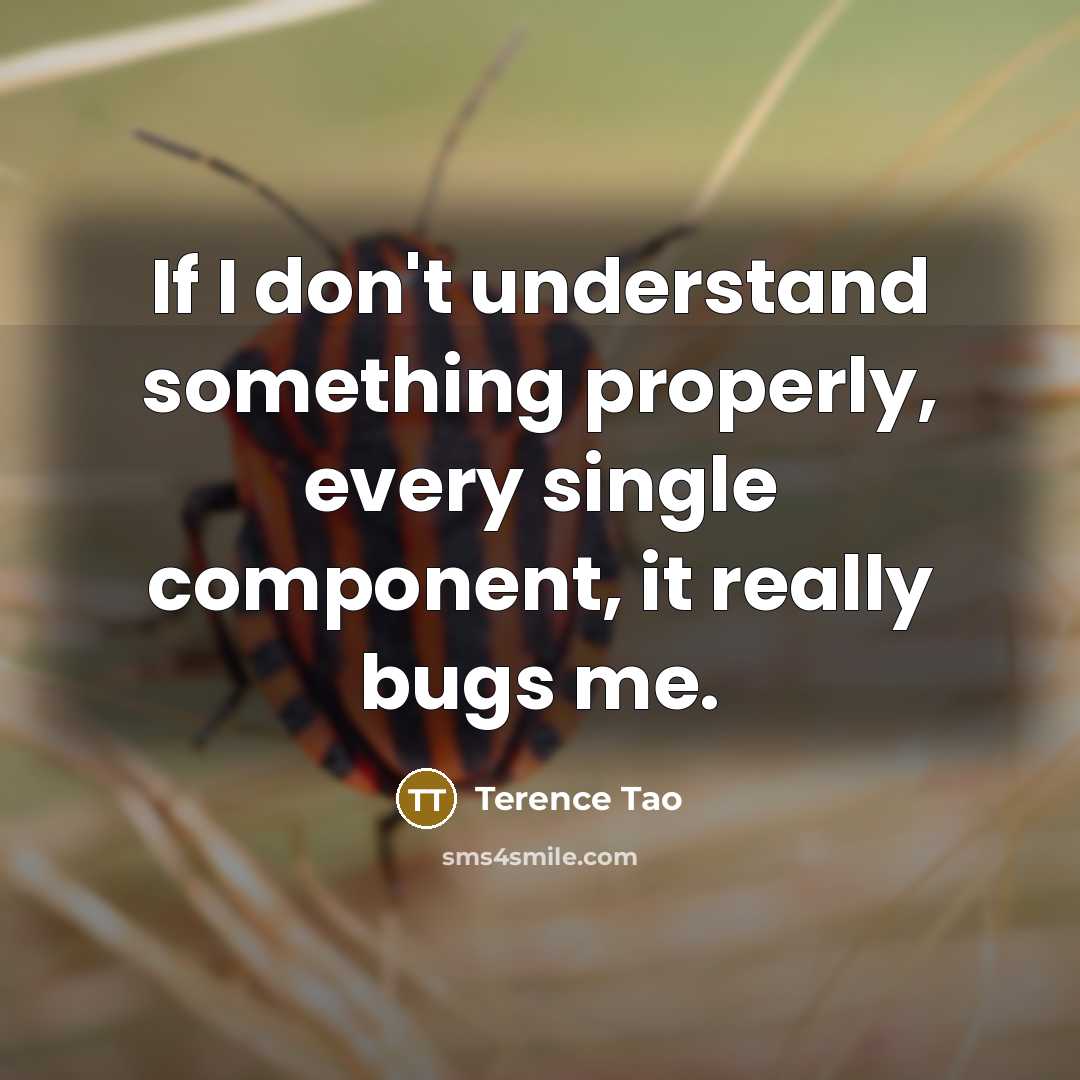 “If I don't understand something properly, every single component, it…” quote by Terence Tao