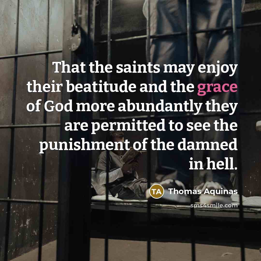 “That the saints may enjoy their beatitude and the grace…” quote by Thomas Aquinas