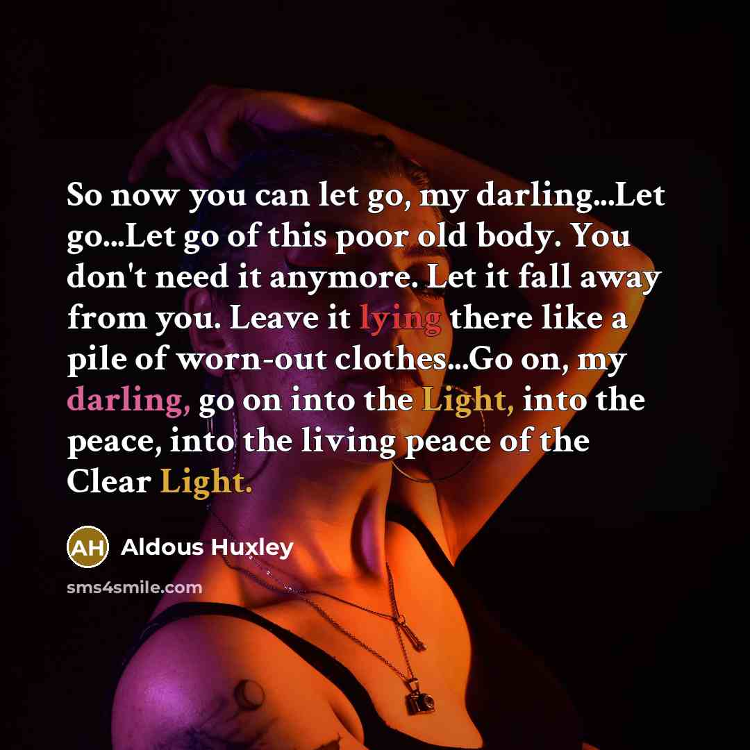 “So now you can let go, my darling...Let go...Let go…” quote by Aldous Huxley
